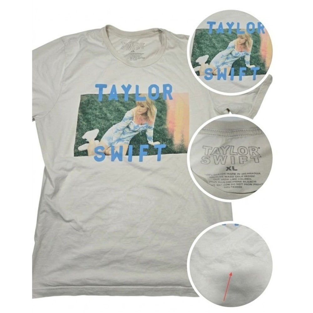 Taylor Swift Graphic T Shirt Adult XL White Official  Music Merch Short Sleeve